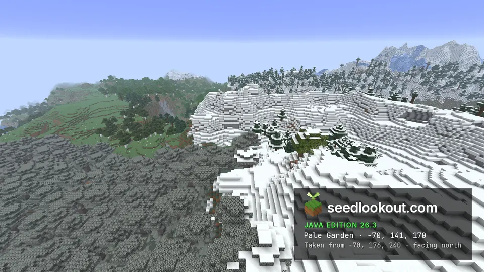 Gray pale garden canopy along a hillside beside snowy ground and greener valley slopes