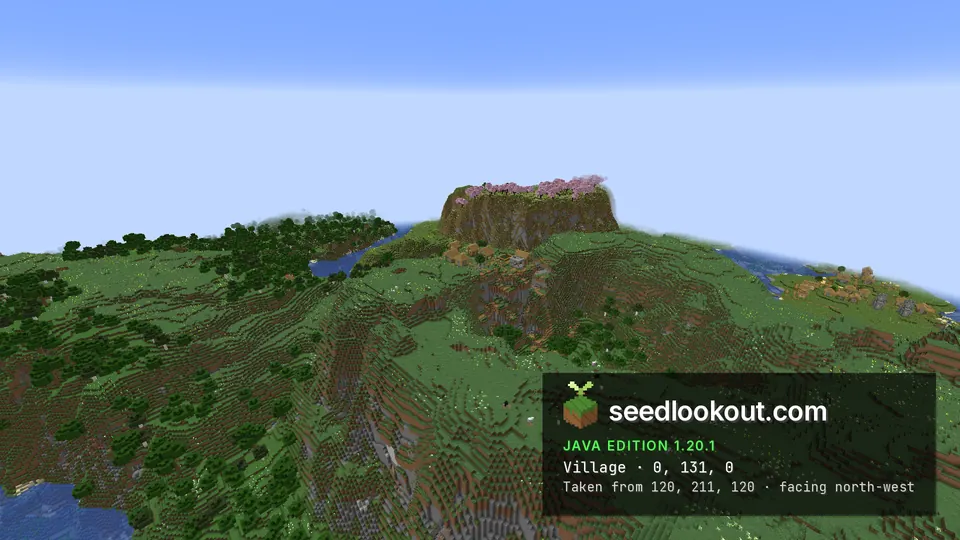 Wide view of the steep green valley, river and village on high ground