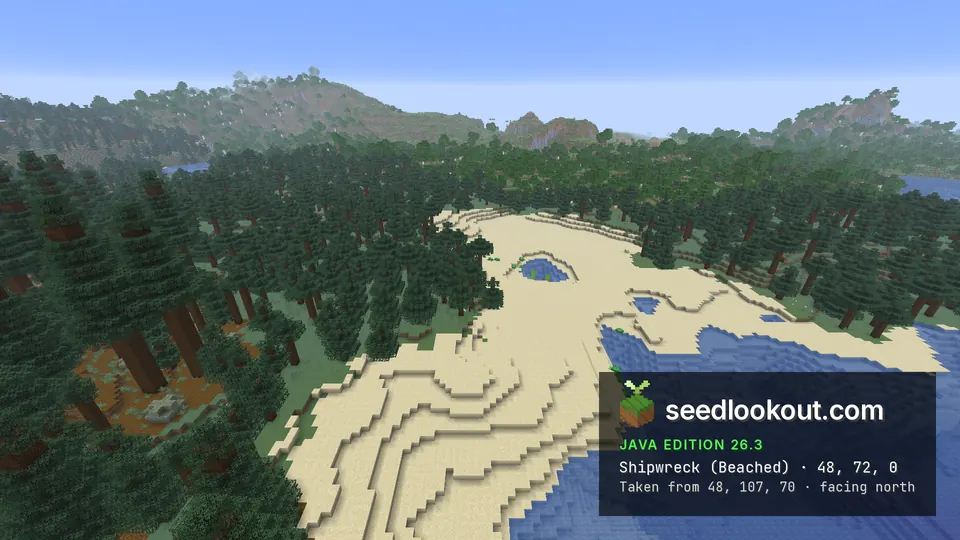 Sandy coastal ground above a confirmed buried shipwreck, with no exposed wooden hull visible